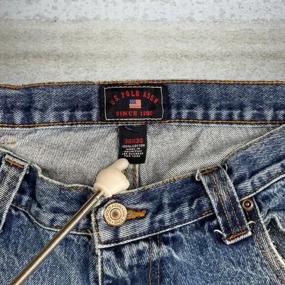 Vintage Skater Wide Leg Carpenter Jeans Polo Medium Wash Baggy Denim Y2K - Picture 3 of 9